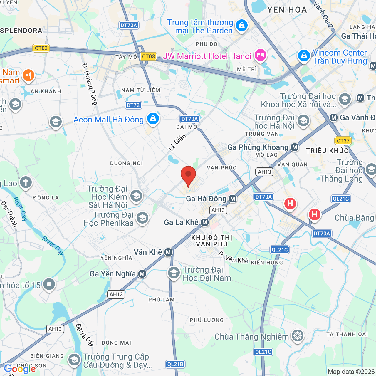 Map displaying job location