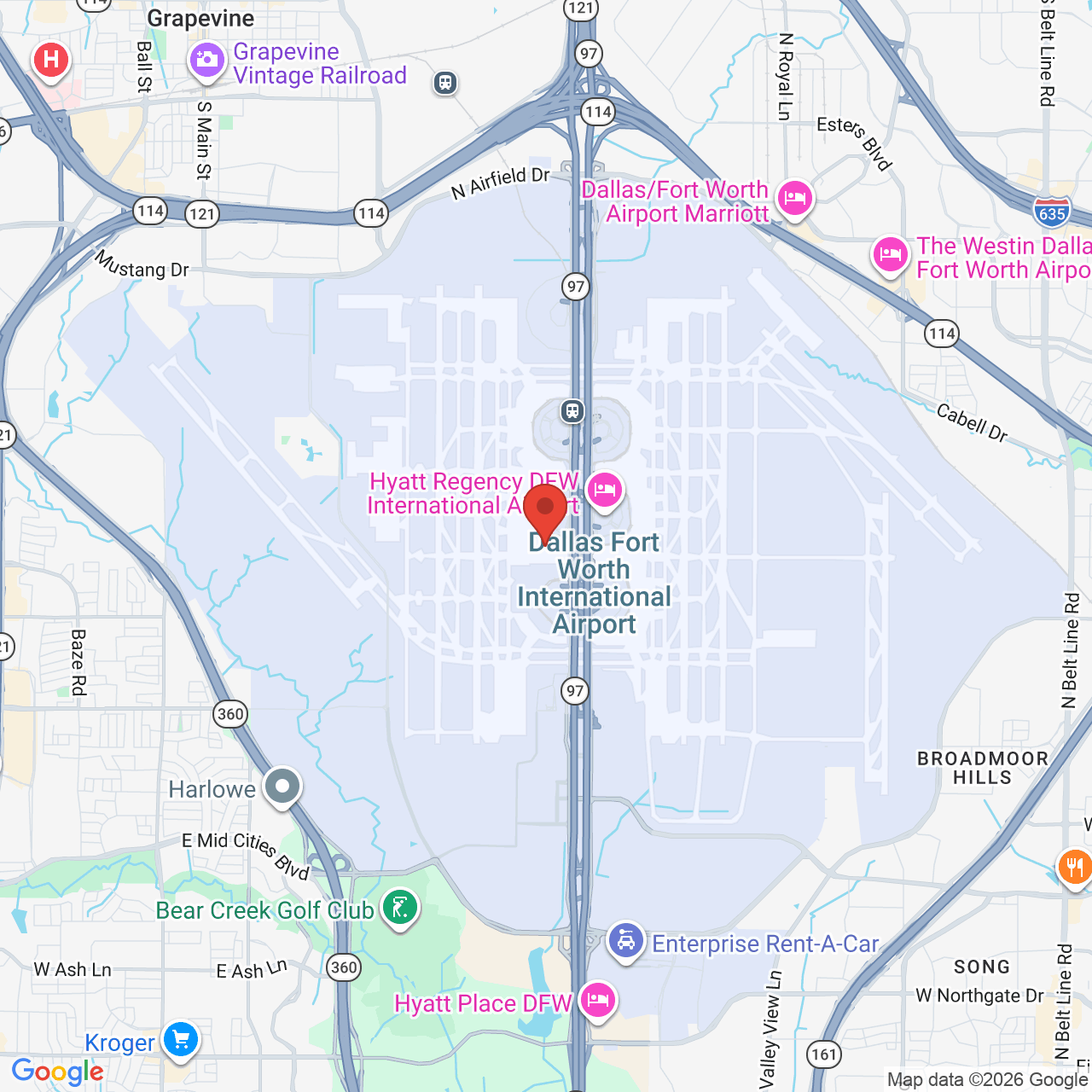 Map displaying job location