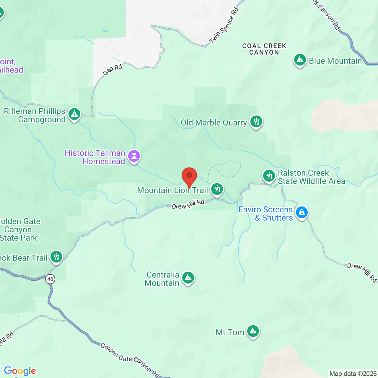 Map displaying job location