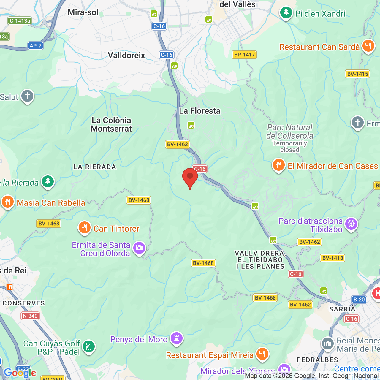 Map displaying job location