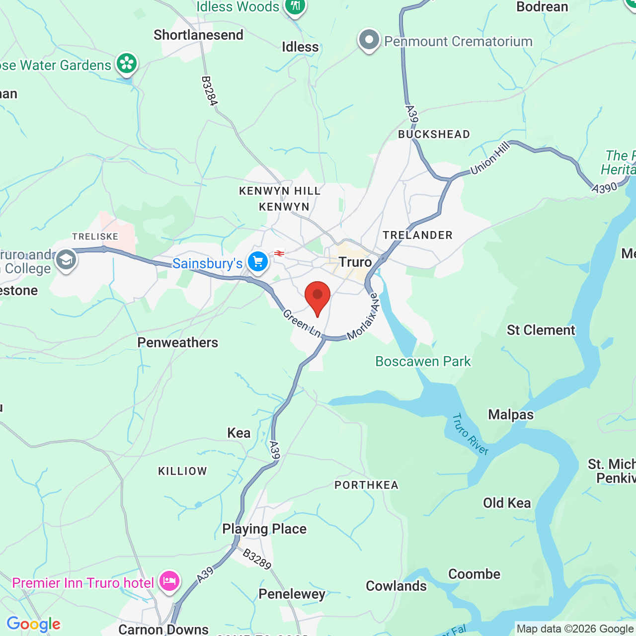 Map displaying job location