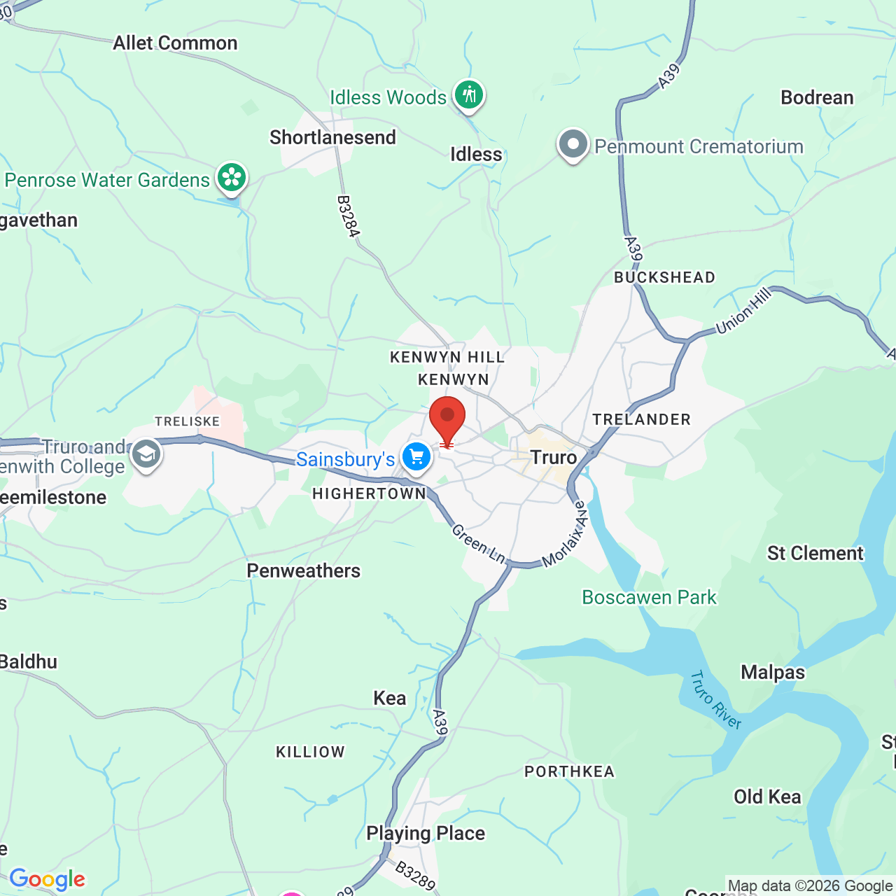 Map displaying job location