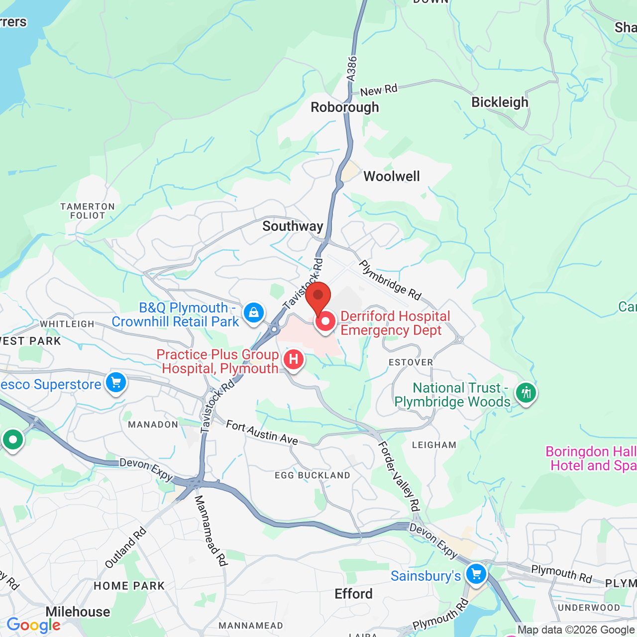 Map displaying job location