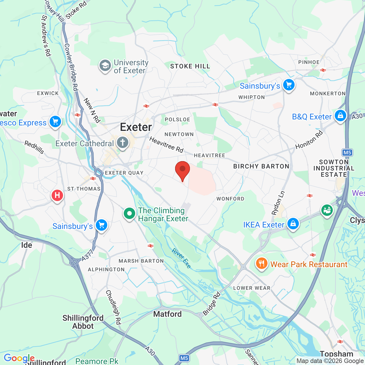 Map displaying job location