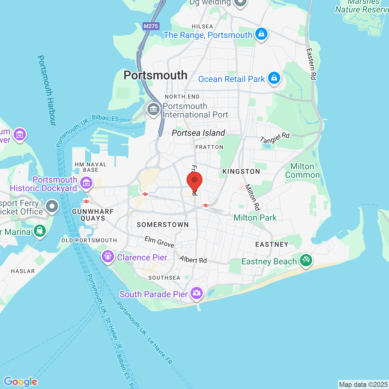 Map displaying job location