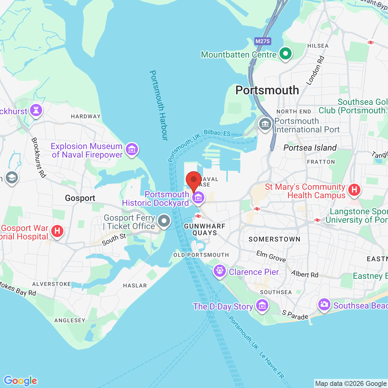 Map displaying job location