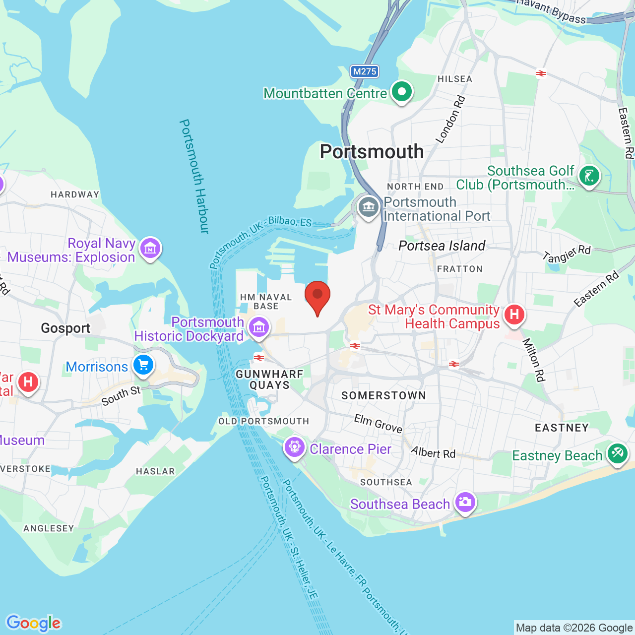 Map displaying job location