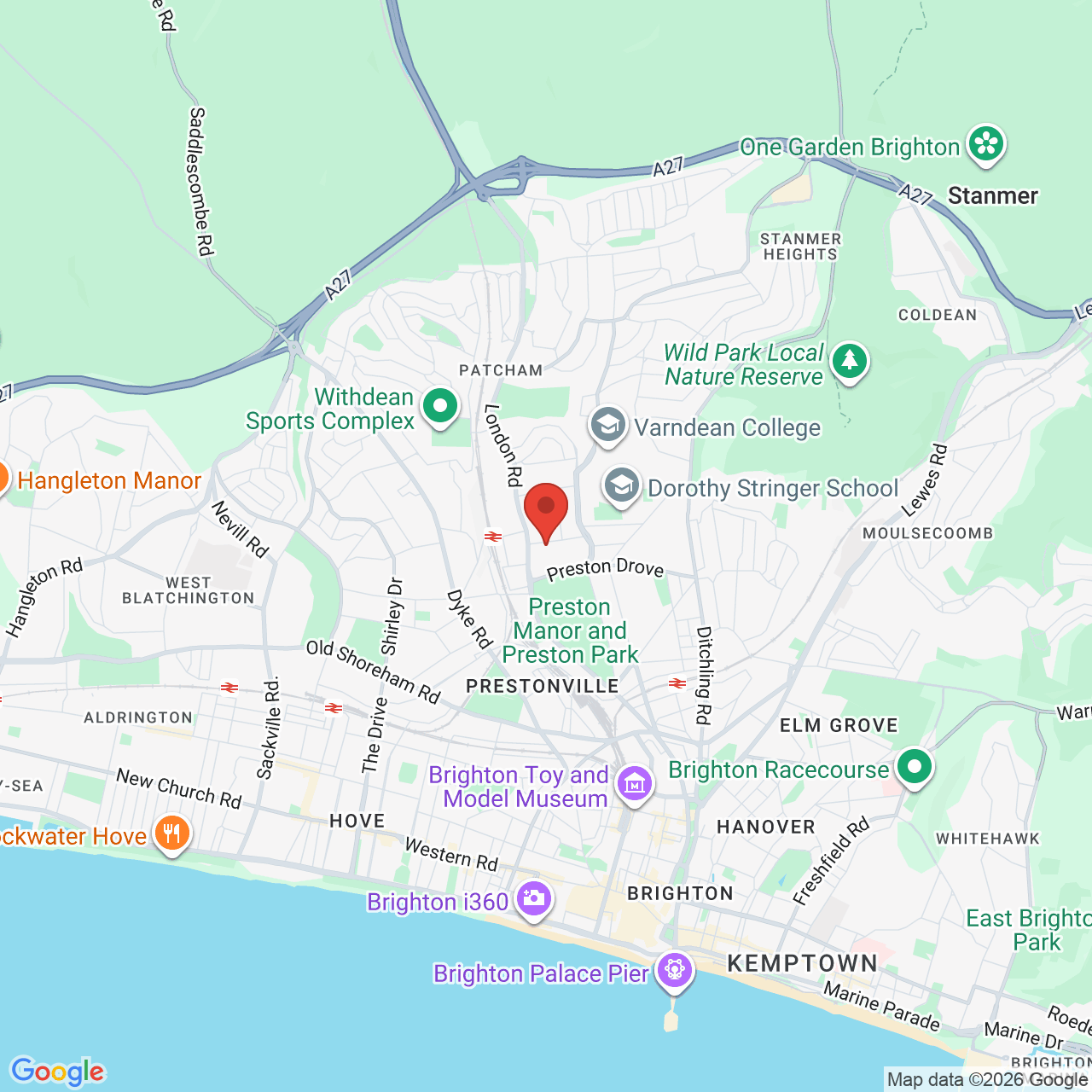 Map displaying job location