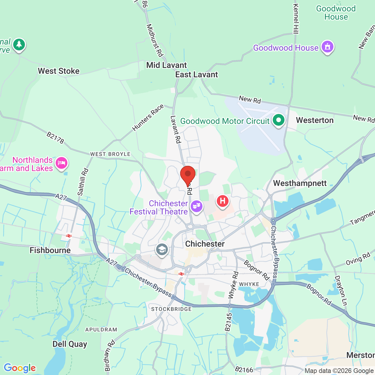 Map displaying job location