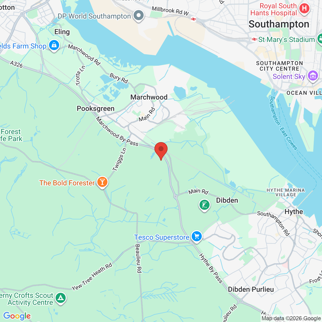 Map displaying job location