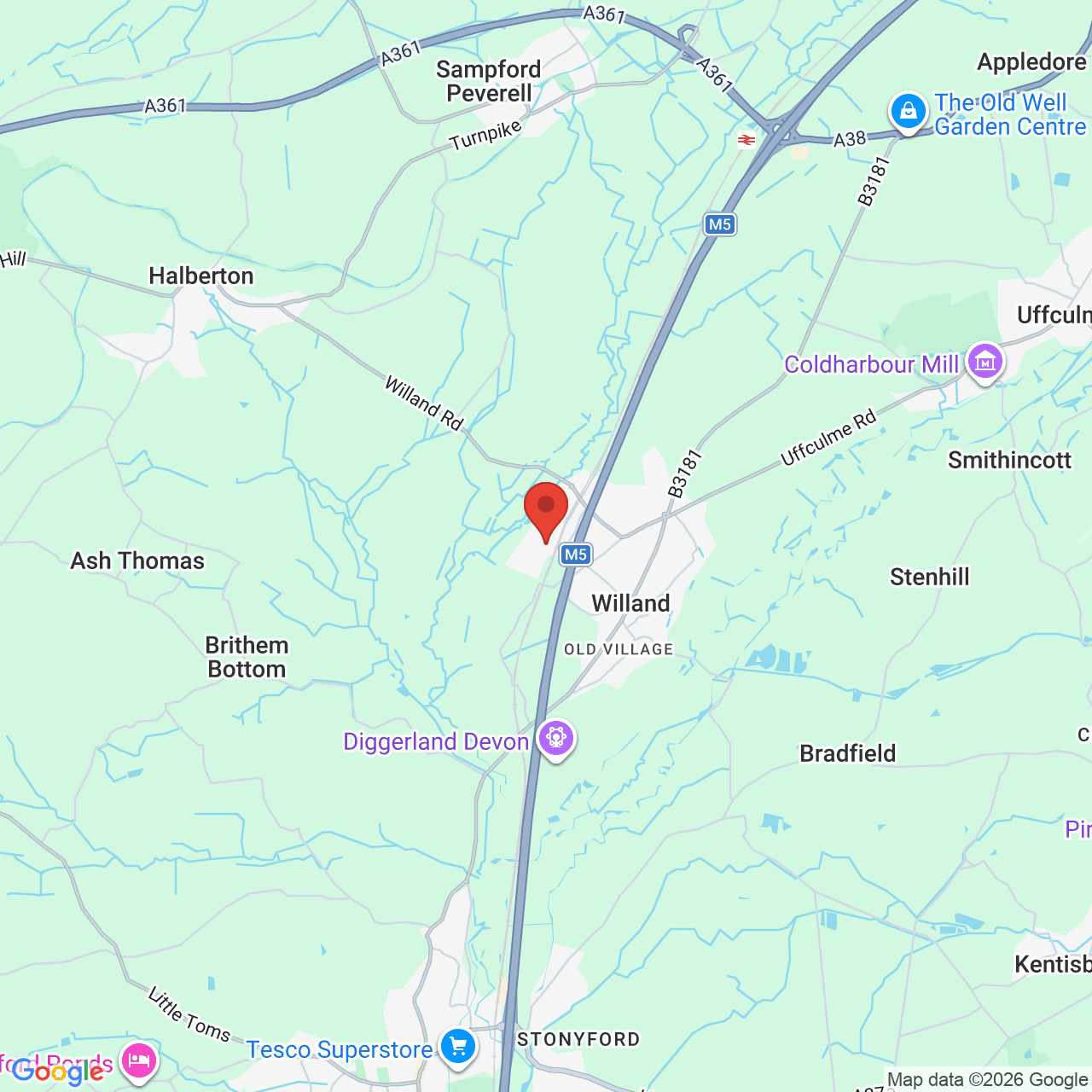 Map displaying job location
