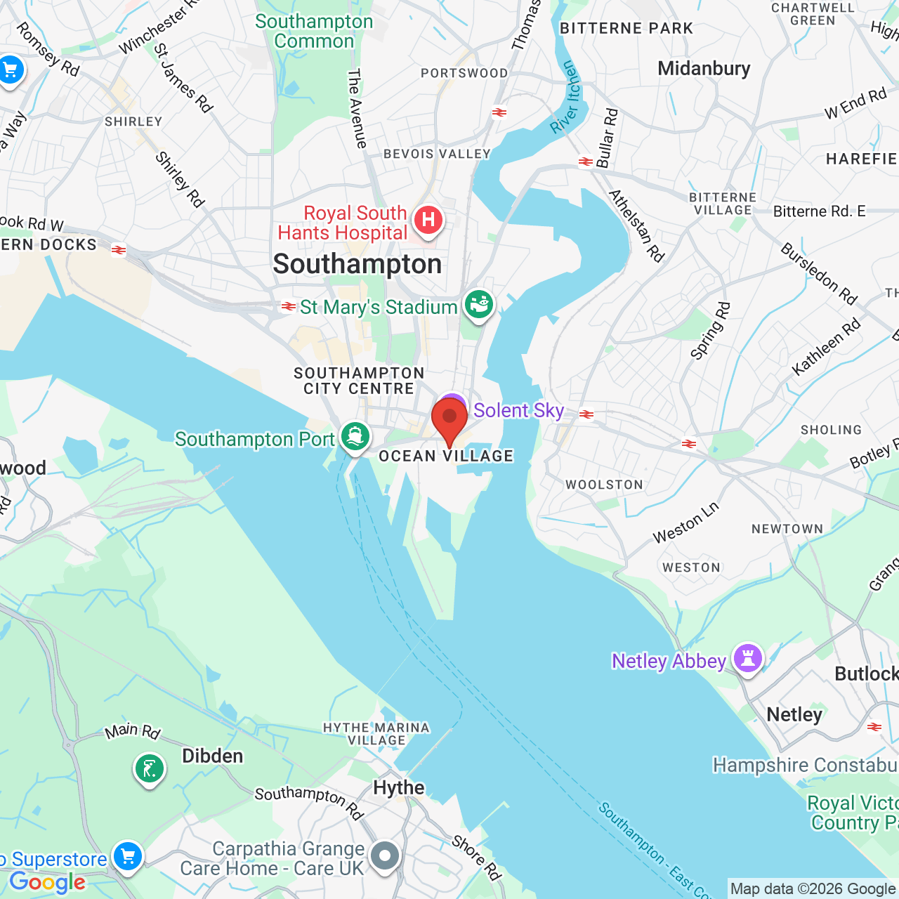 Map displaying job location