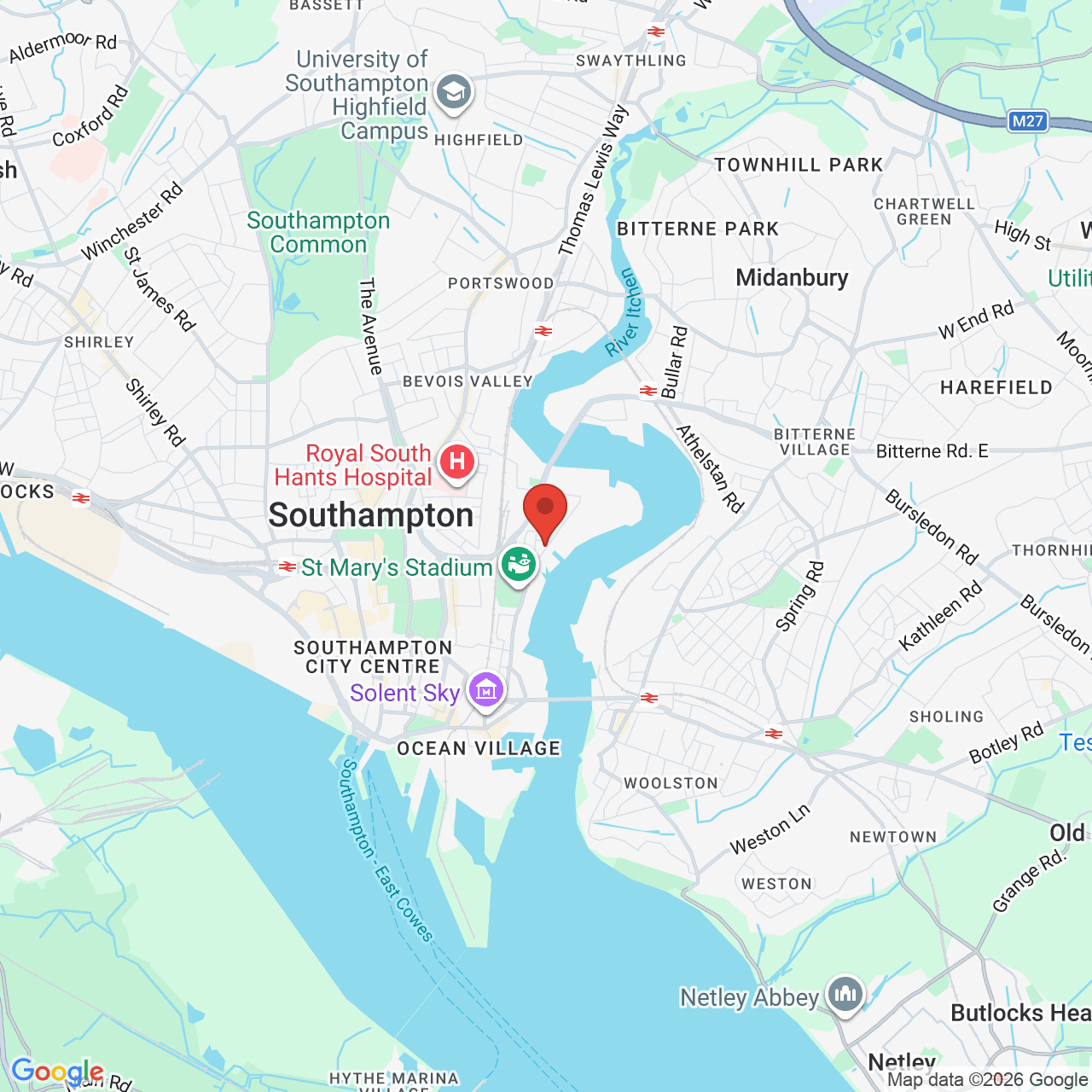 Map displaying job location
