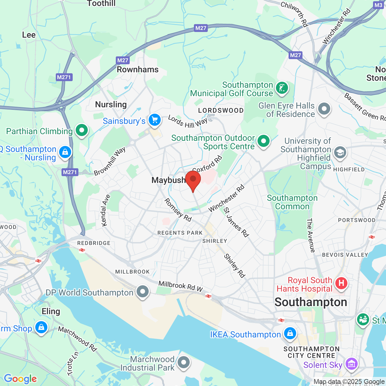 Map displaying job location