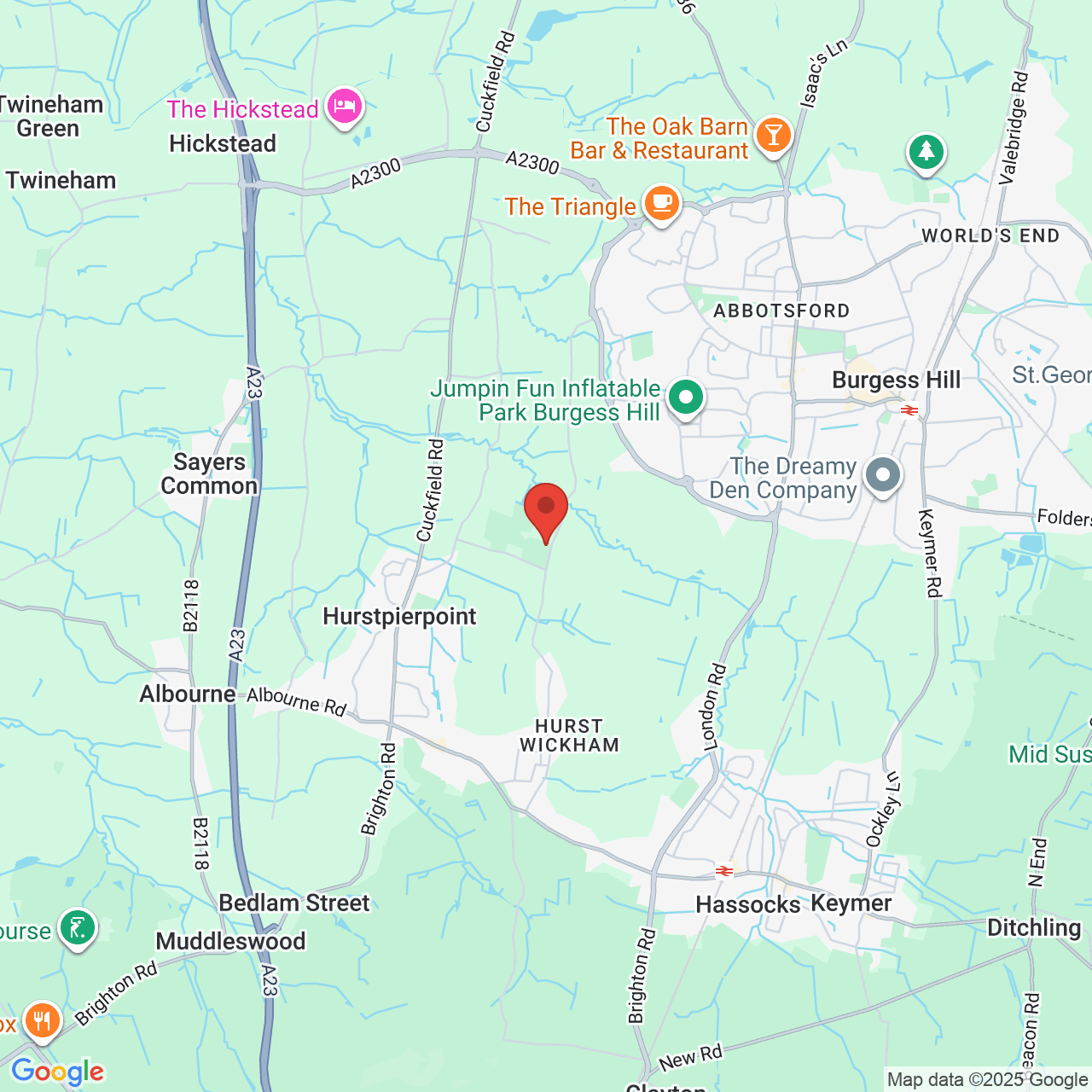 Map displaying job location