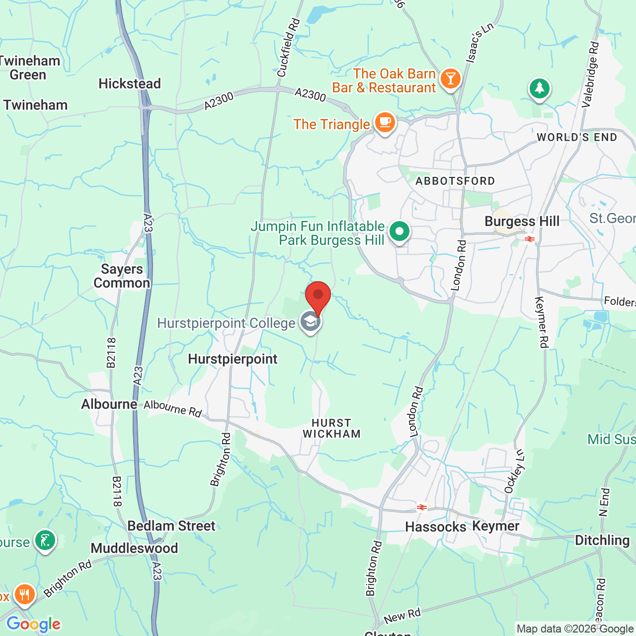 Map displaying job location