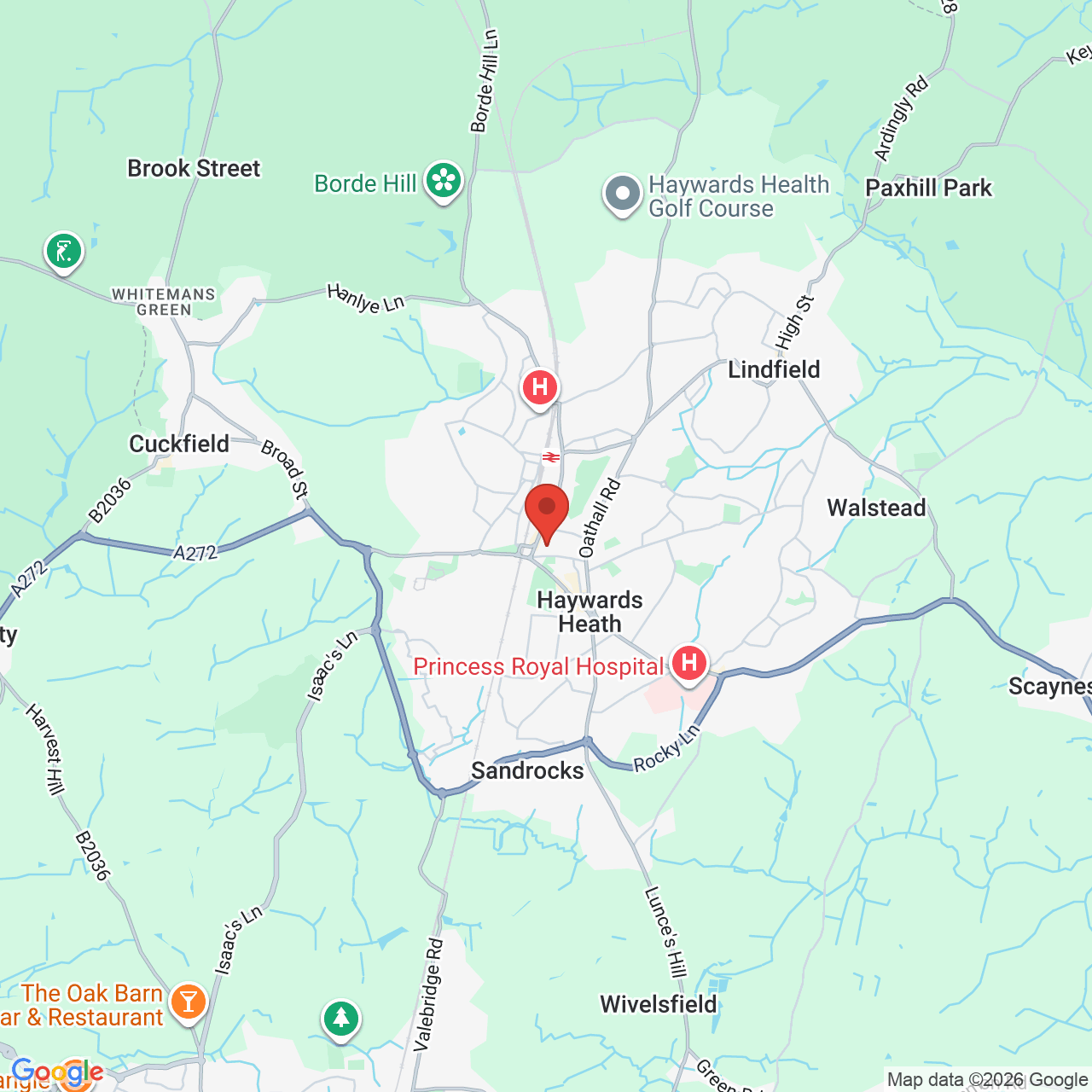 Map displaying job location