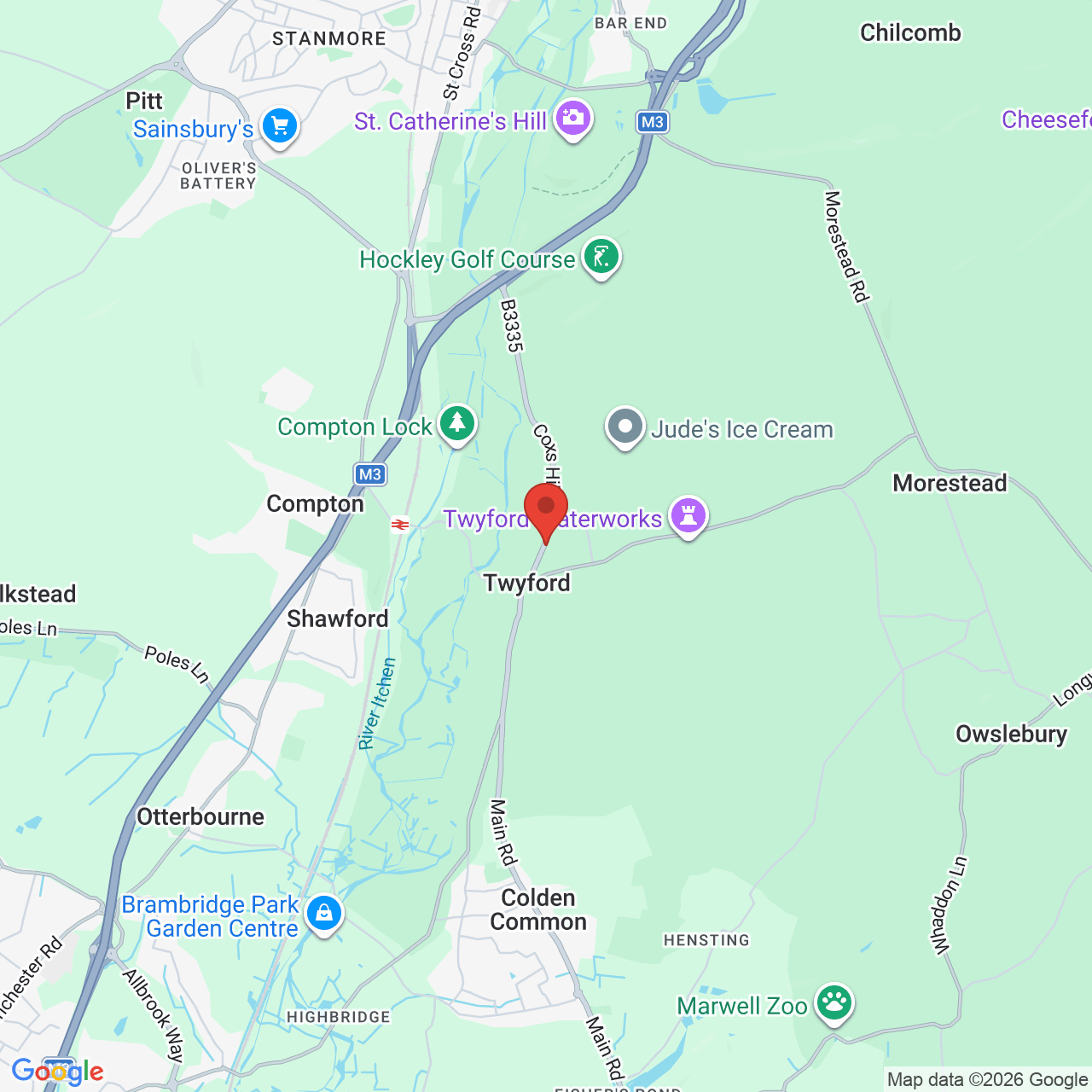 Map displaying job location