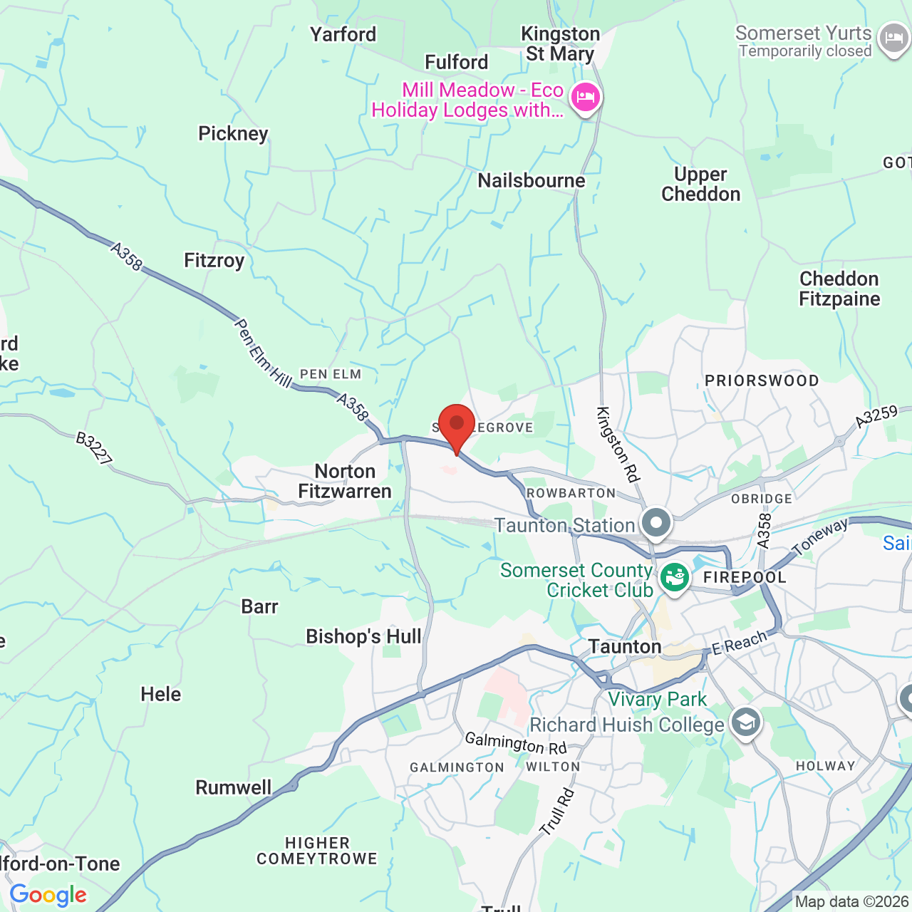 Map displaying job location