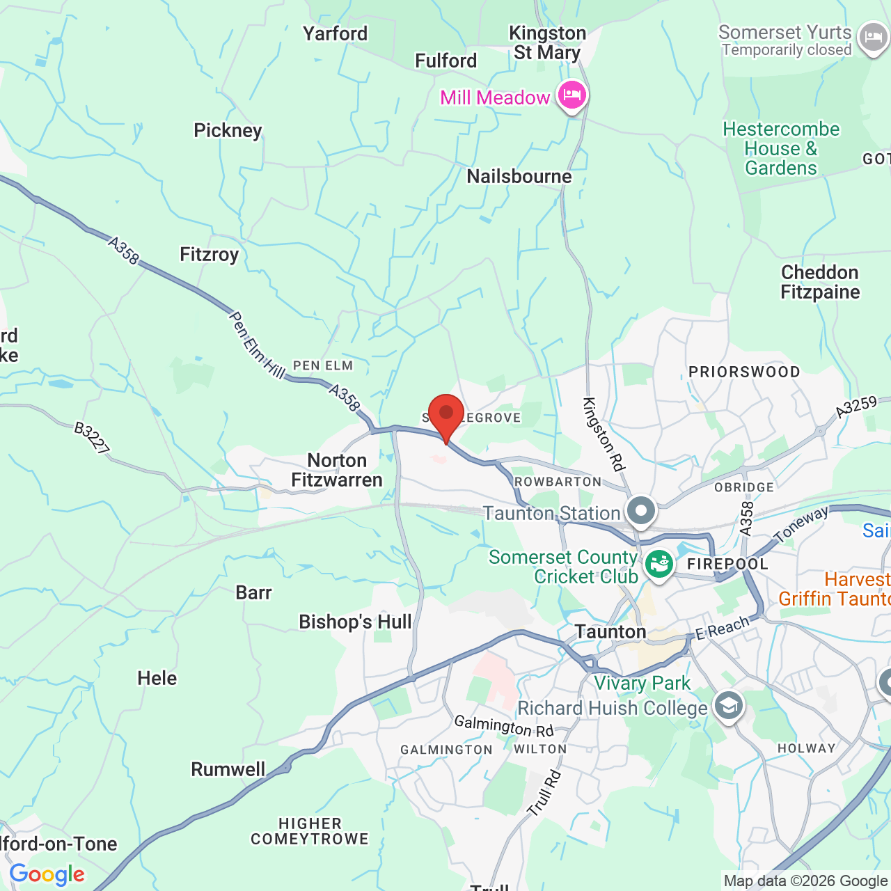 Map displaying job location