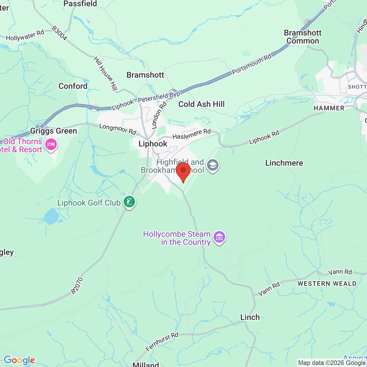 Map displaying job location
