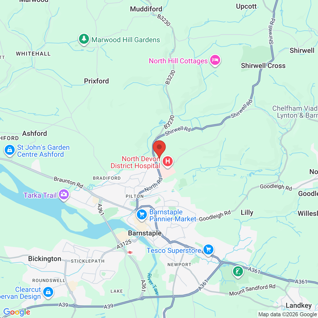 Map displaying job location