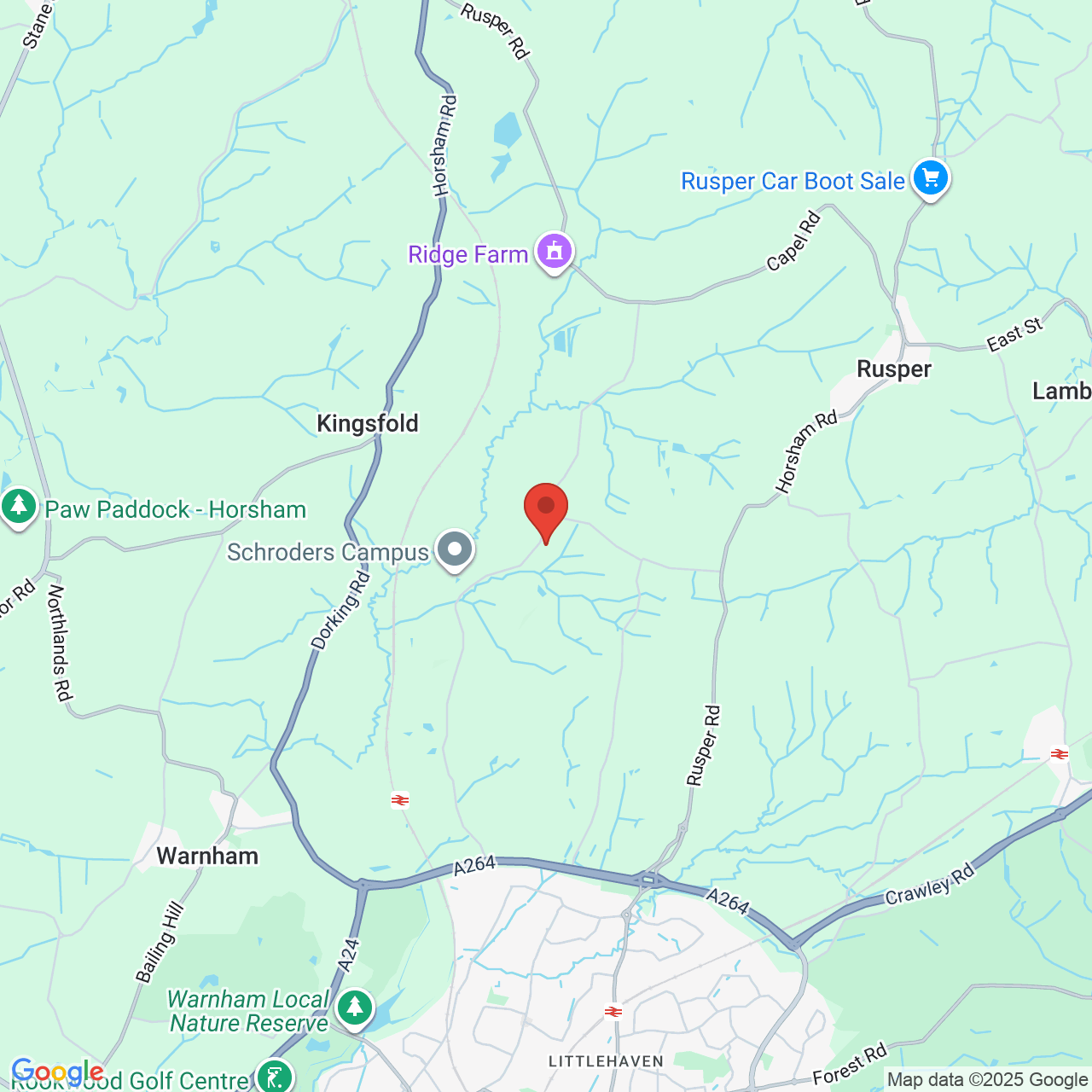 Map showing location of Horsham, United Kingdom, RH12 4QD