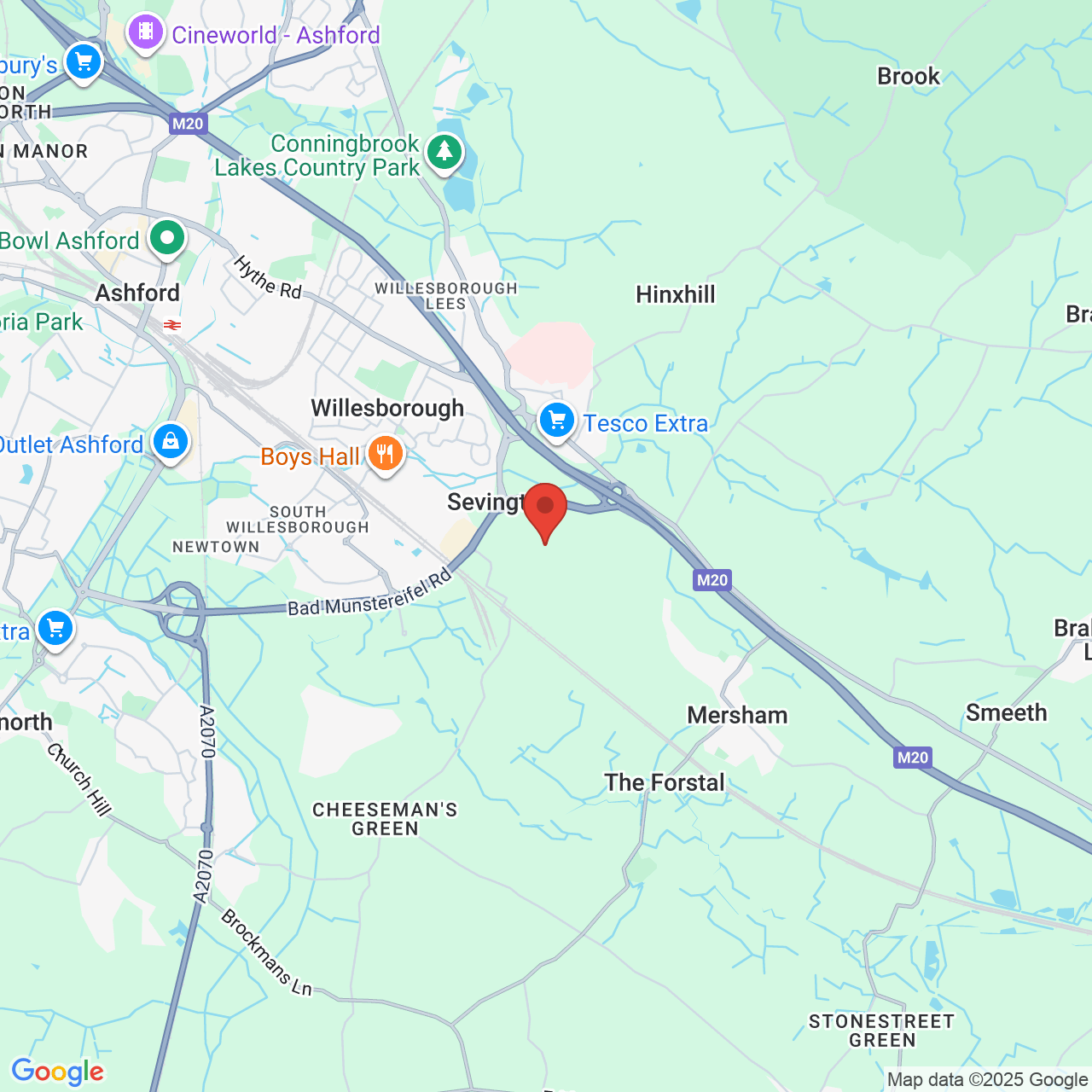 Map displaying job location