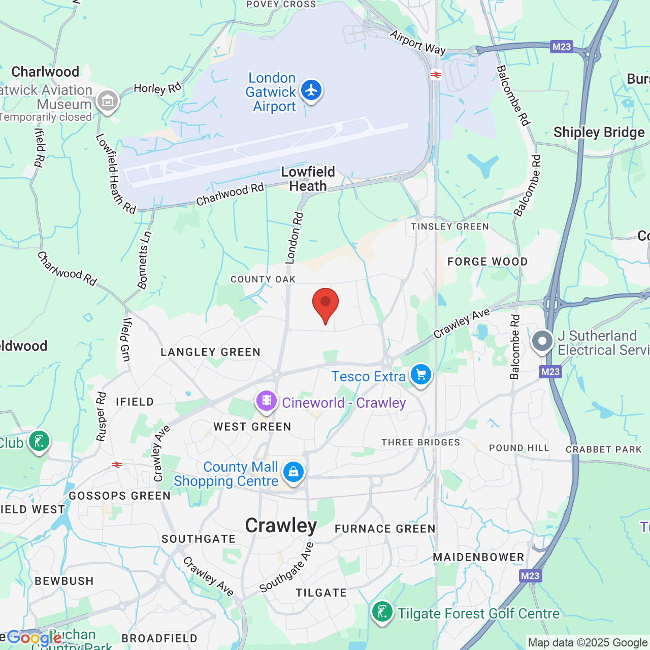 Map displaying job location