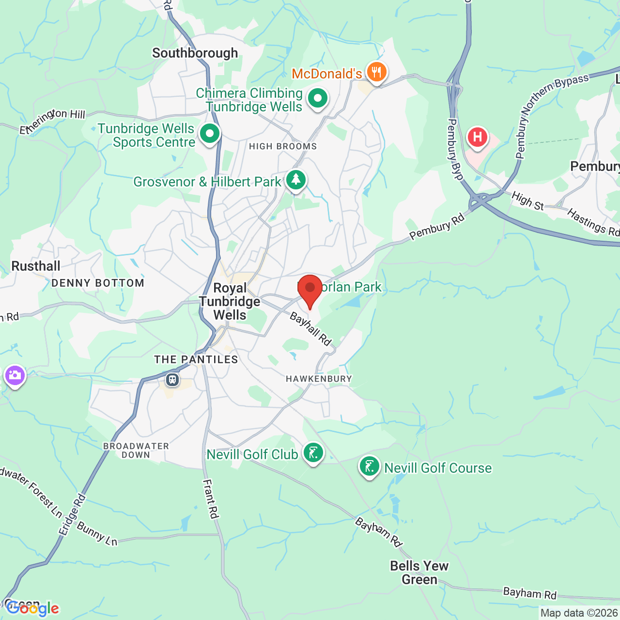 Map displaying job location