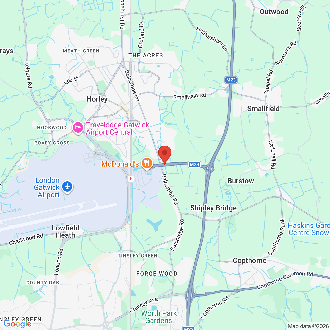 Map displaying job location