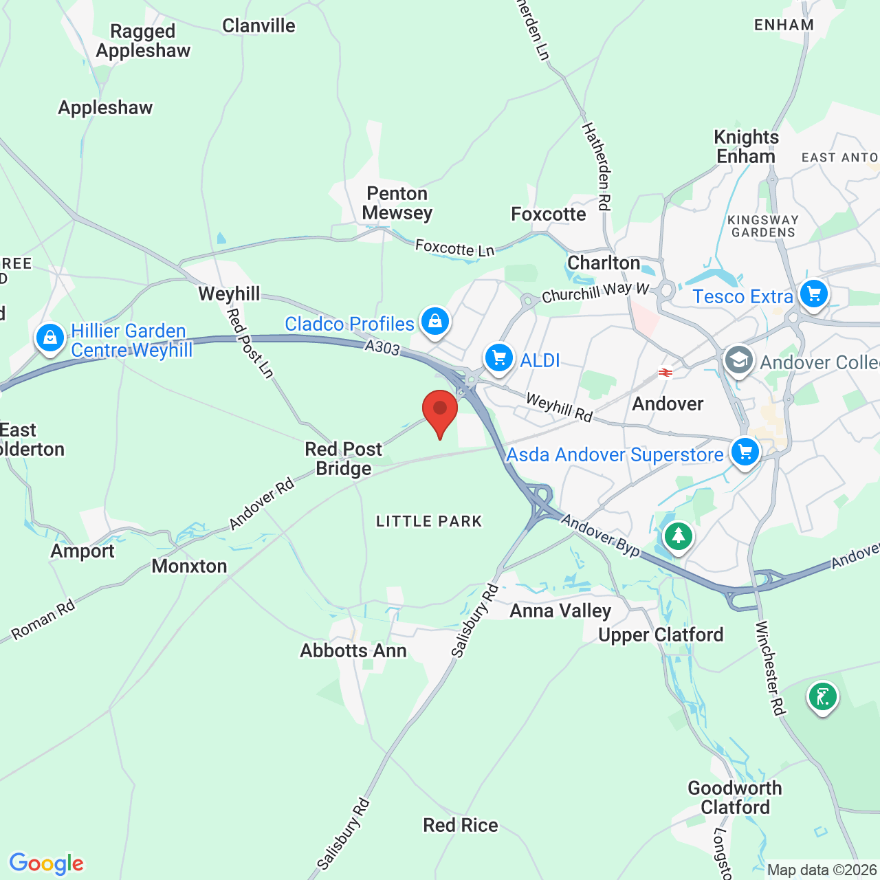 Map displaying job location