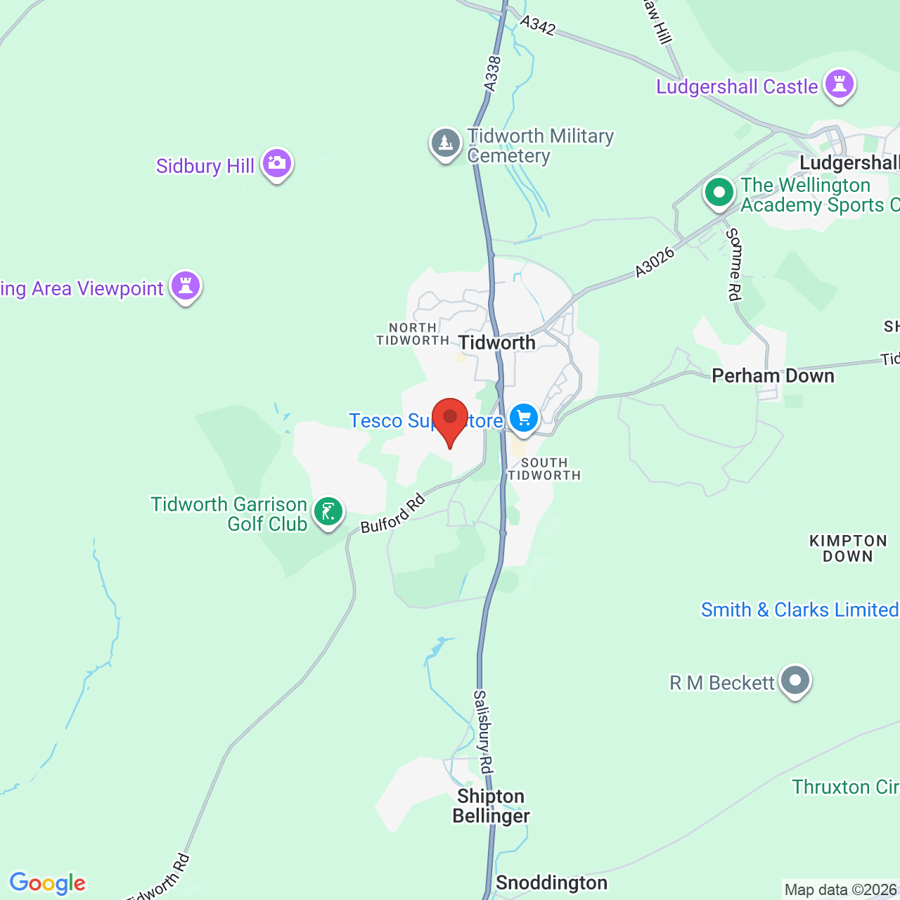 Map displaying job location