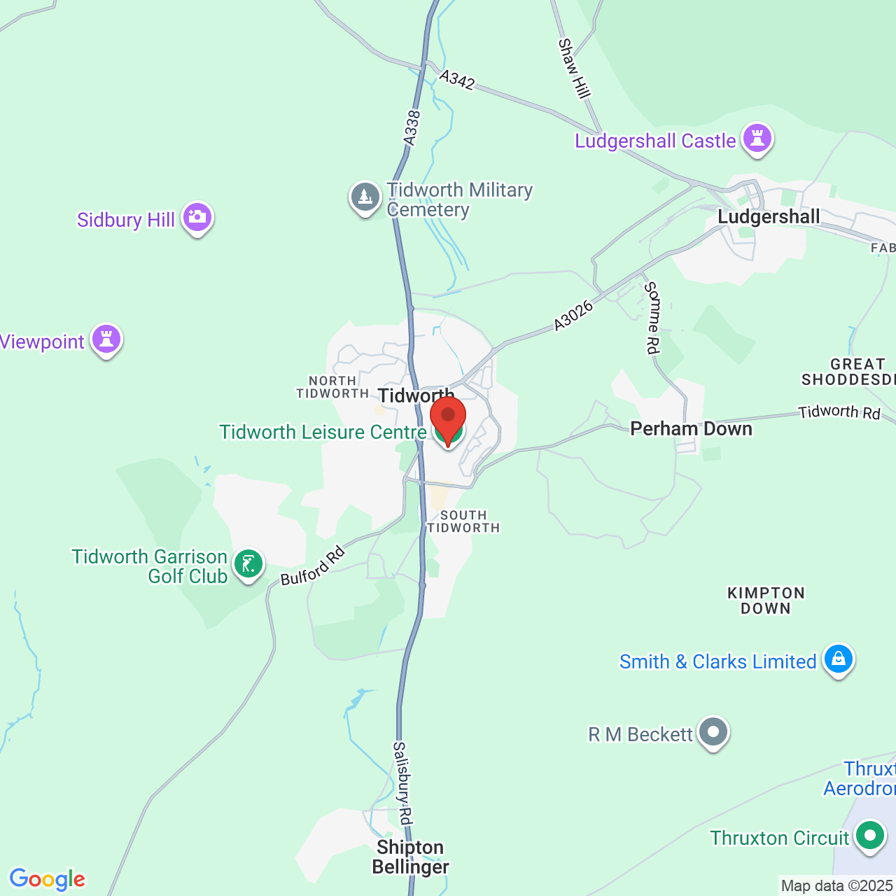 Map displaying job location