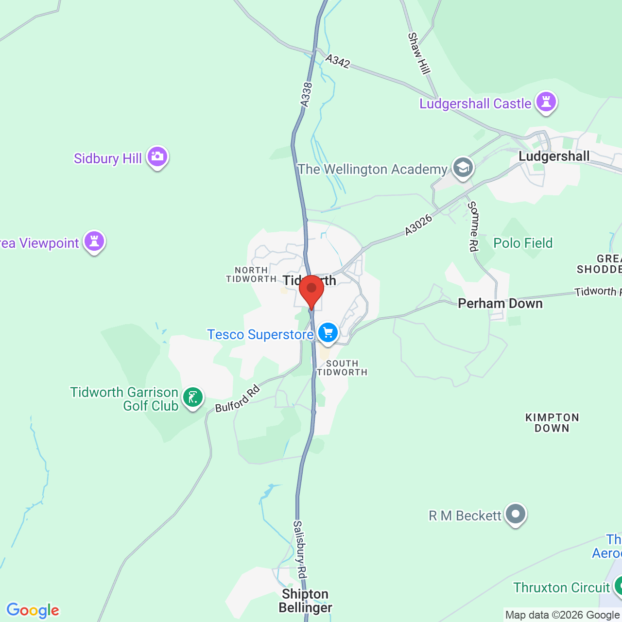 Map displaying job location