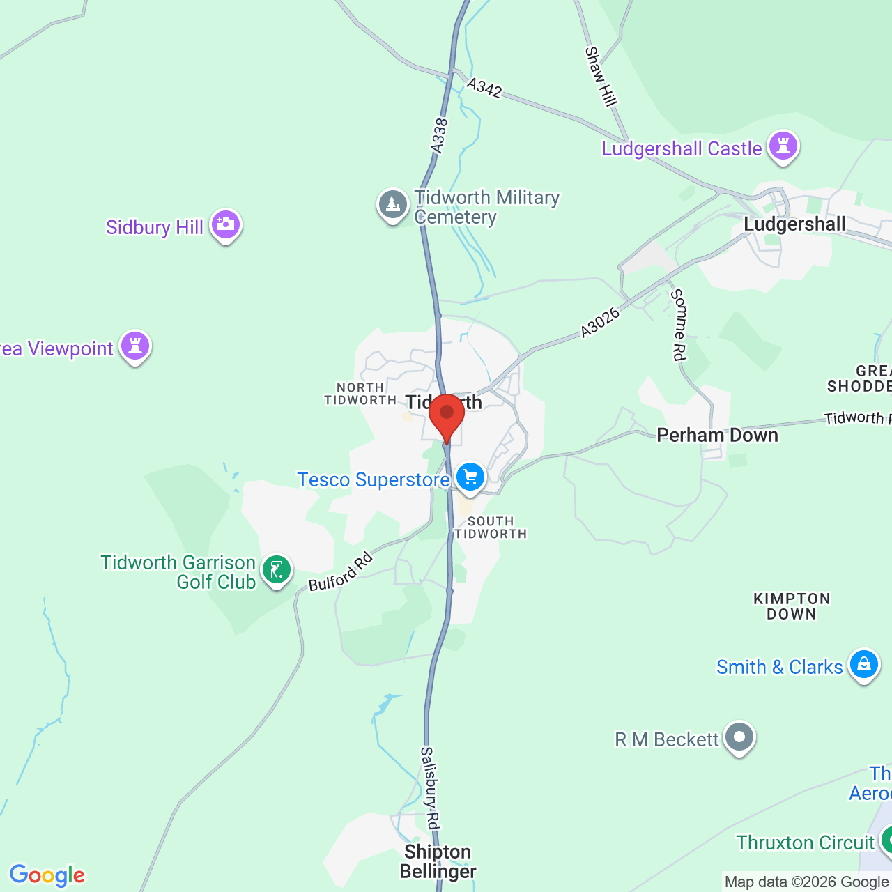 Map displaying job location