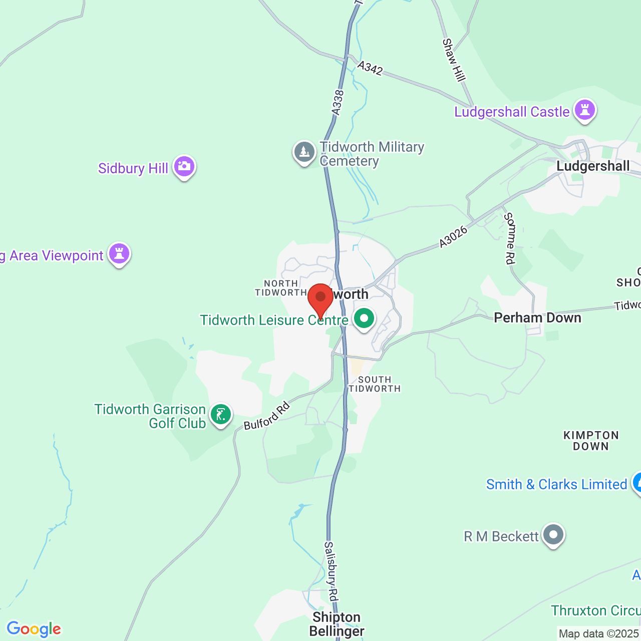 Map displaying job location