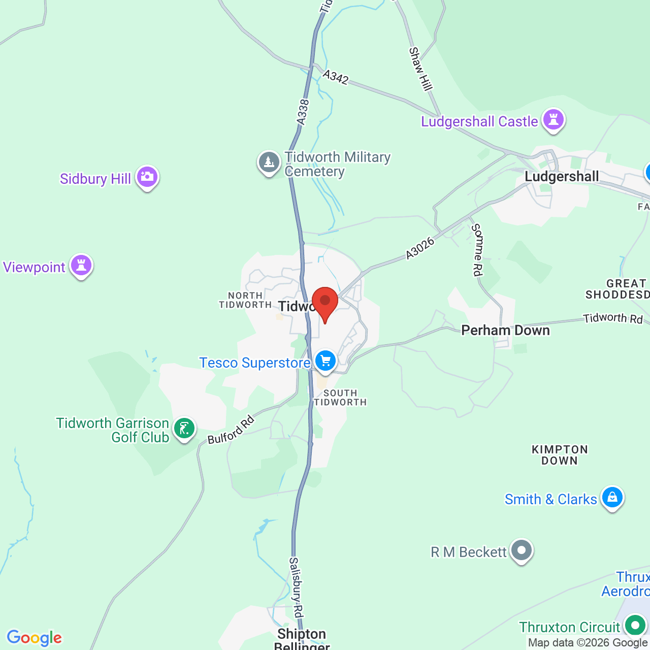 Map displaying job location