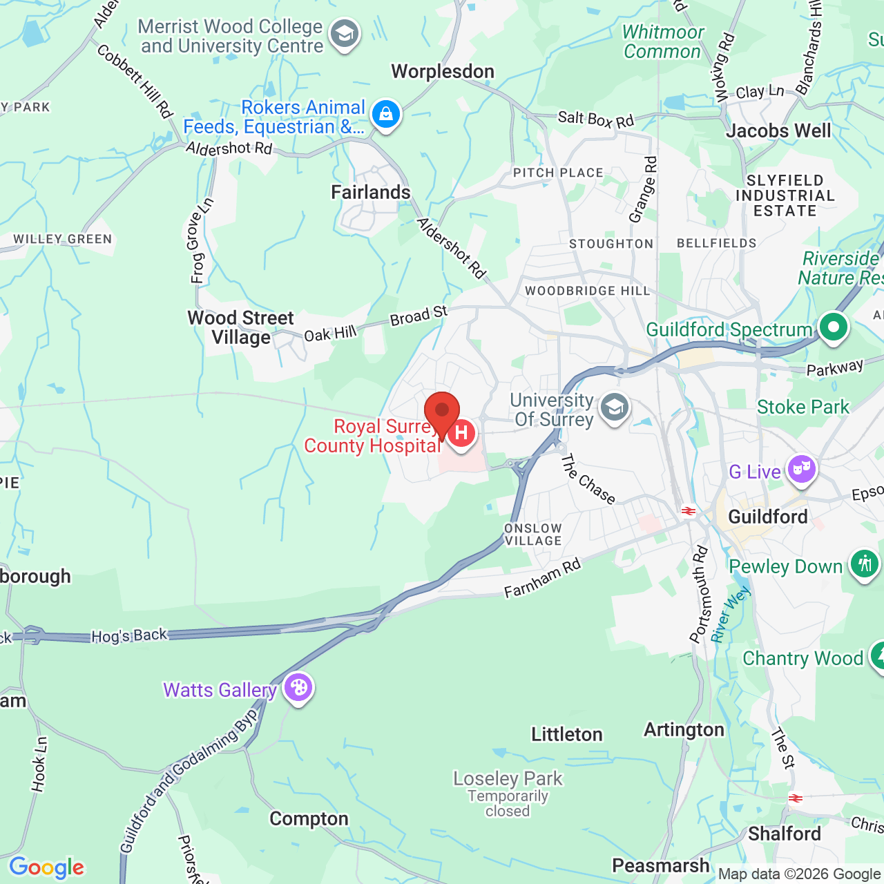 Map displaying job location