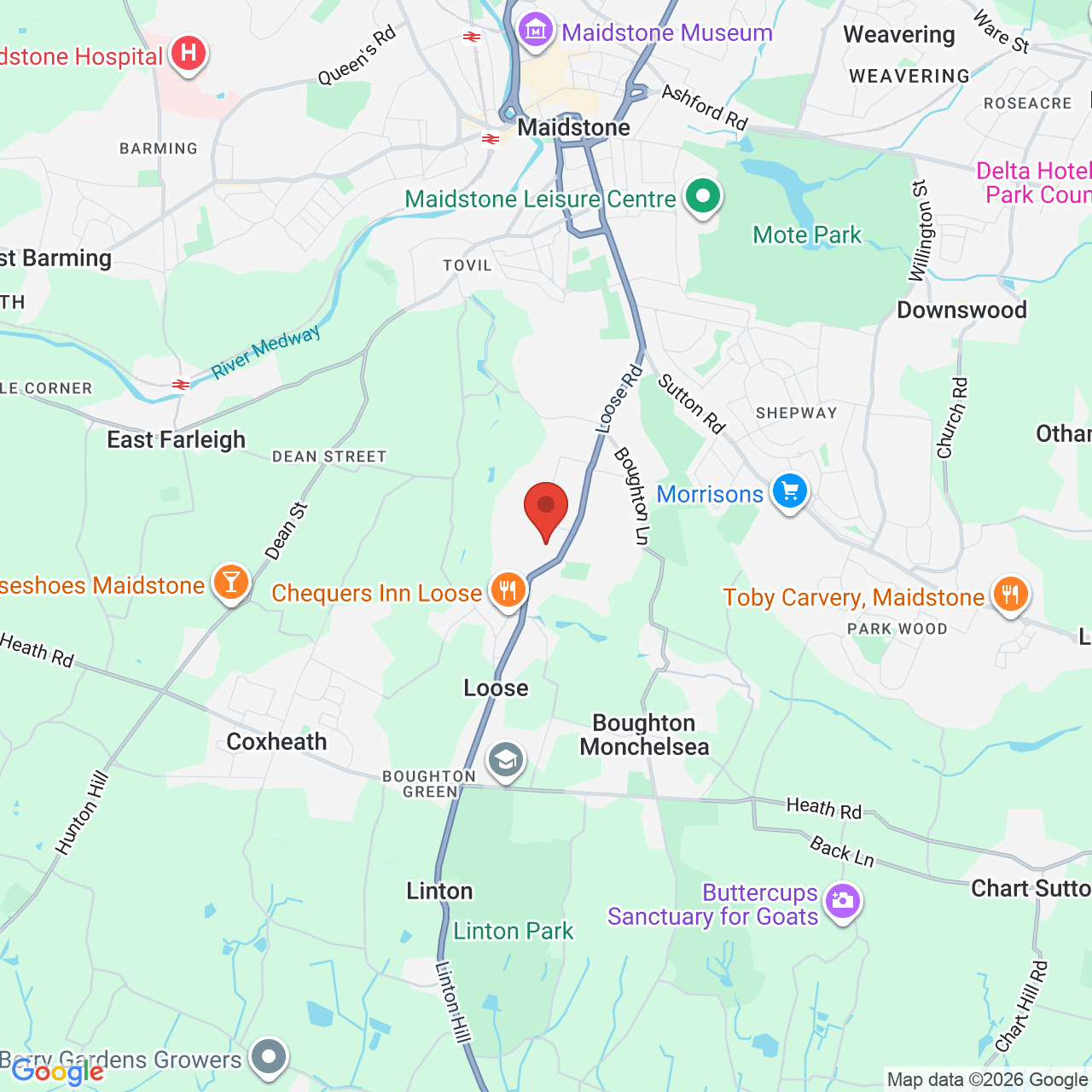Map displaying job location