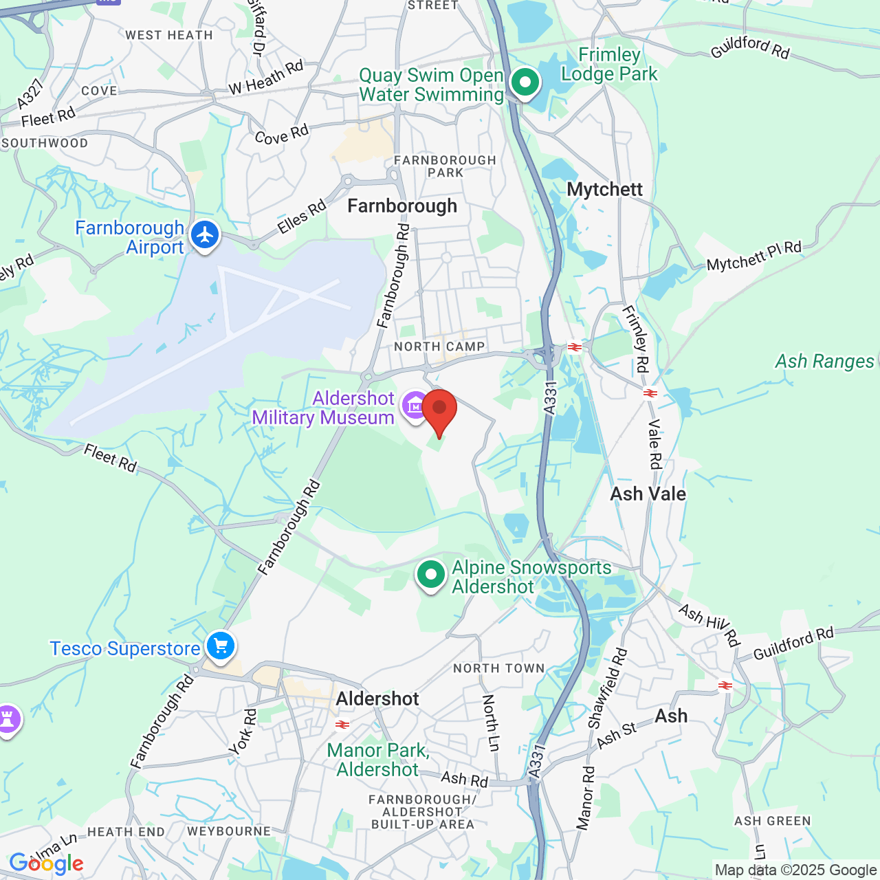 Map displaying job location