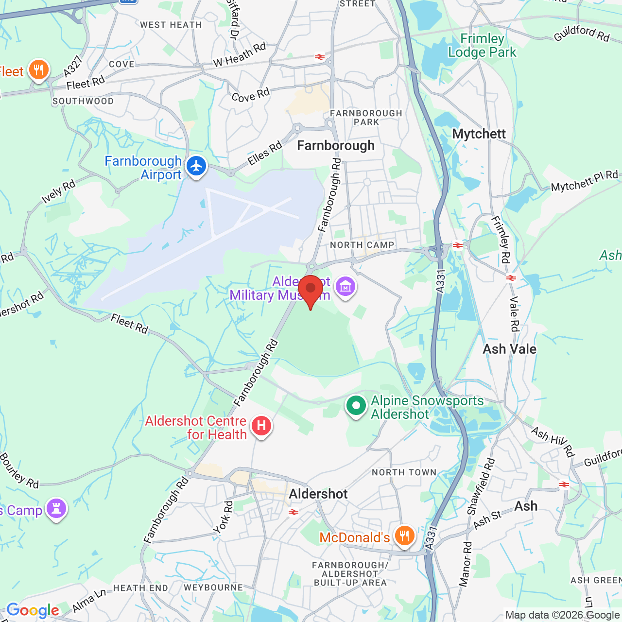 Map displaying job location