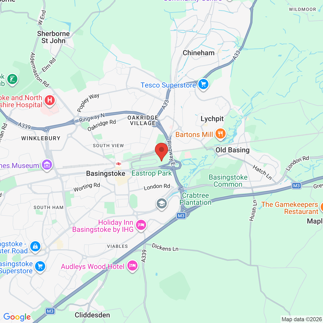 Map displaying job location