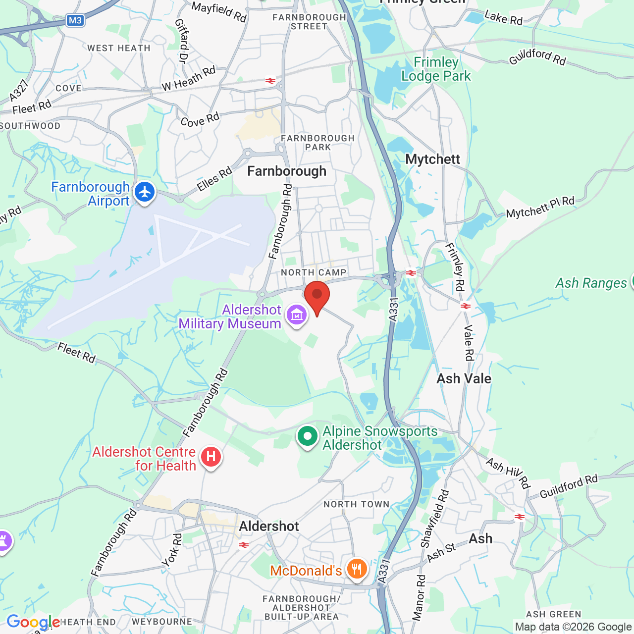 Map displaying job location