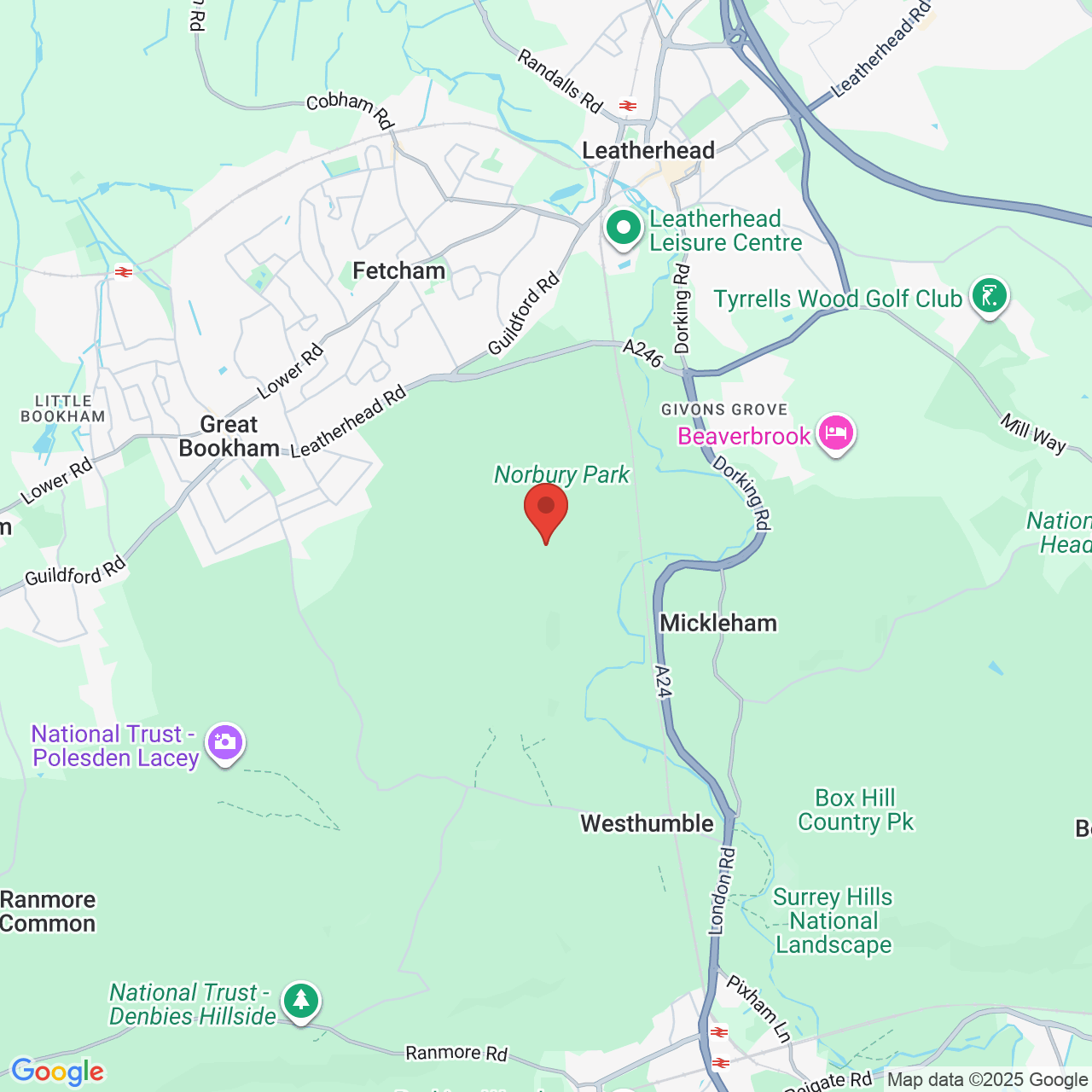 Map displaying job location