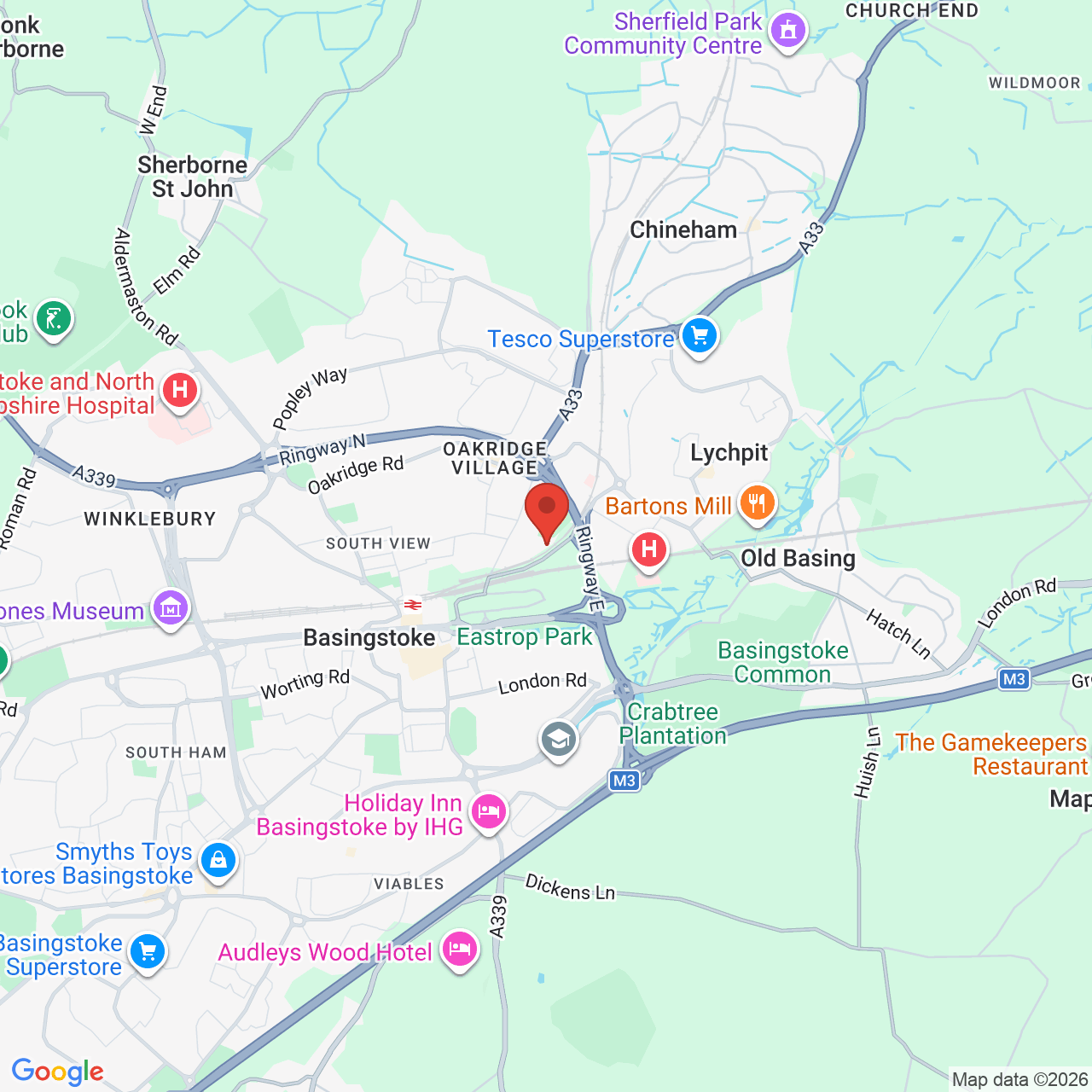 Map displaying job location