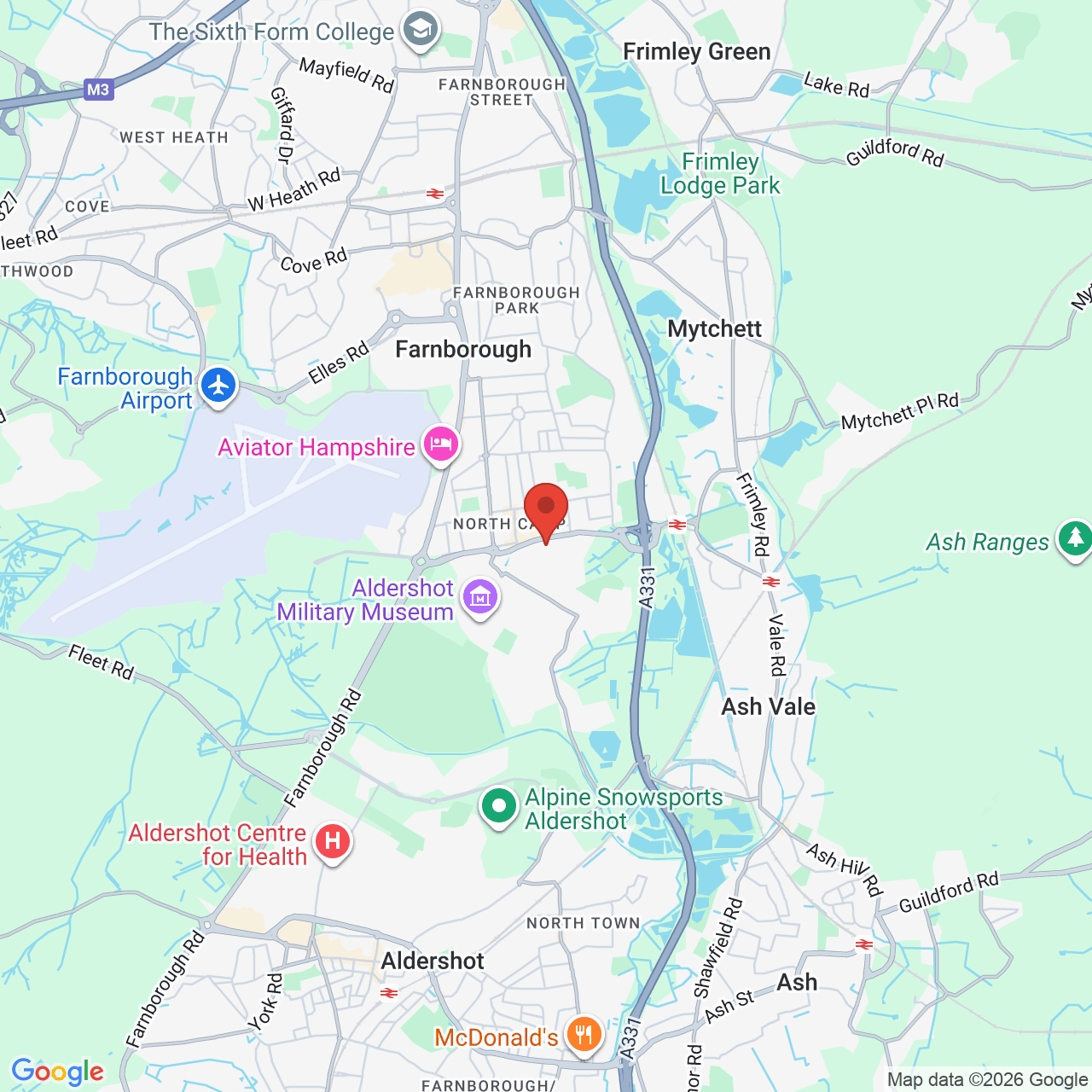 Map displaying job location