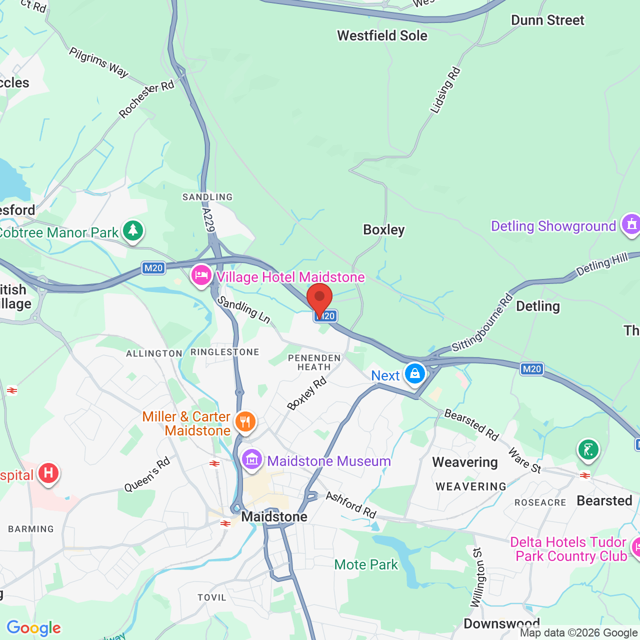 Map displaying job location