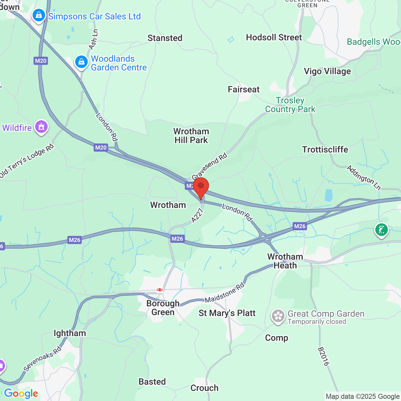 Map displaying job location