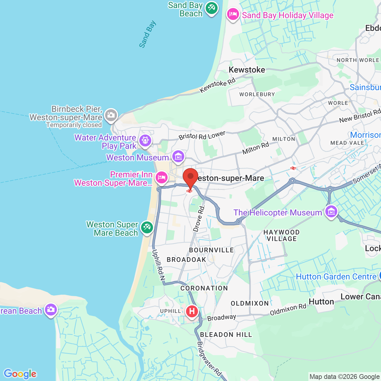 Map displaying job location